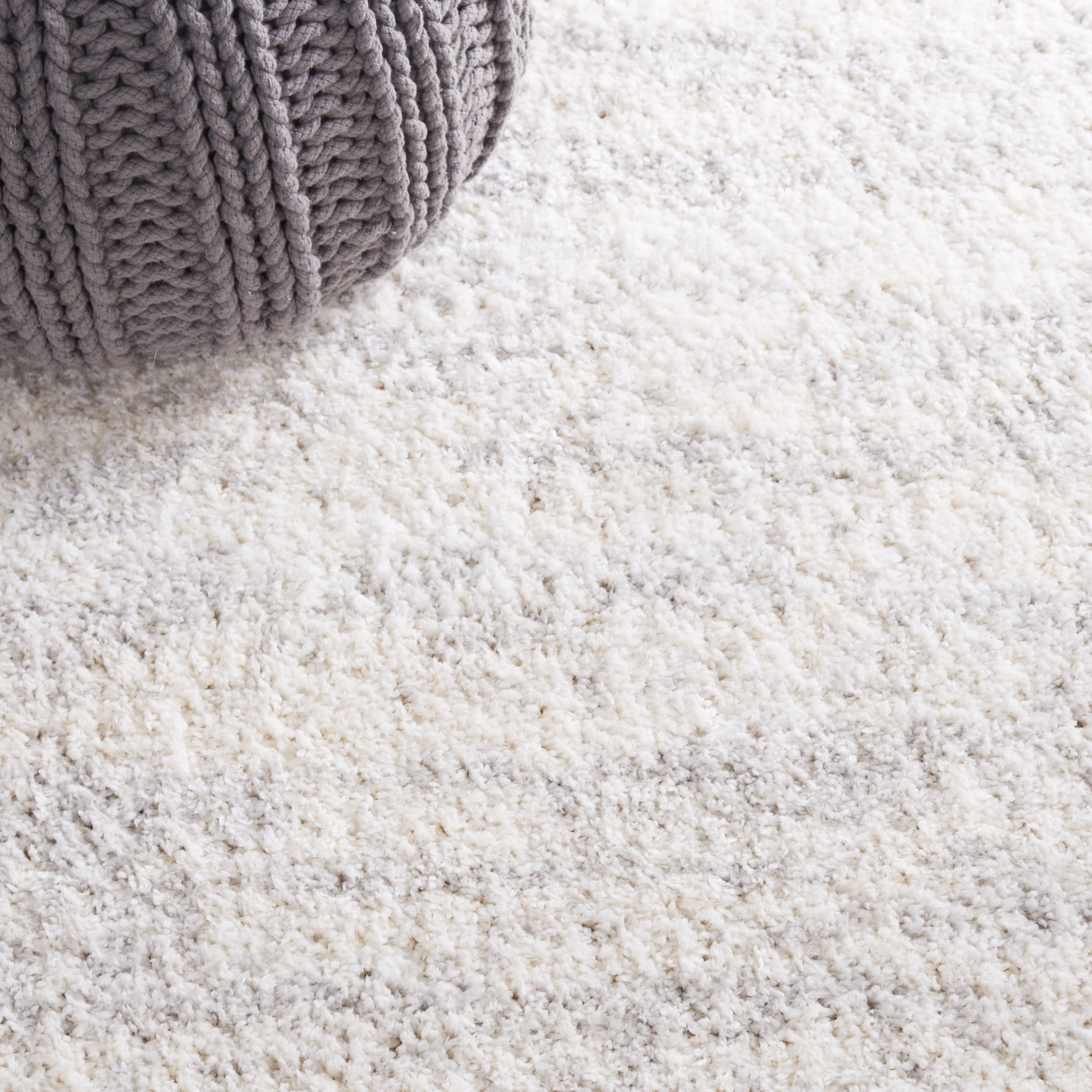 Safavieh Berber Torvald Abstract Polyester Shag Area Rug, Ivory/Light Gray, 6' x 9'