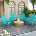 thumbnail image 3 of Dycanpo Adirondack Chairs Set of 4 with Cup Holder, 300lbs Weather Resistant, Aruba Blue, 3 of 10