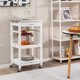 thumbnail image 5 of Costway Carro de Servicio 4 Niveles Isla de Cocina Rodante con Encimera de Metal Cajón Extraíble Cesta Bandeja Móvil 47 x 39 x 85 cm Blanco, 5 of 10