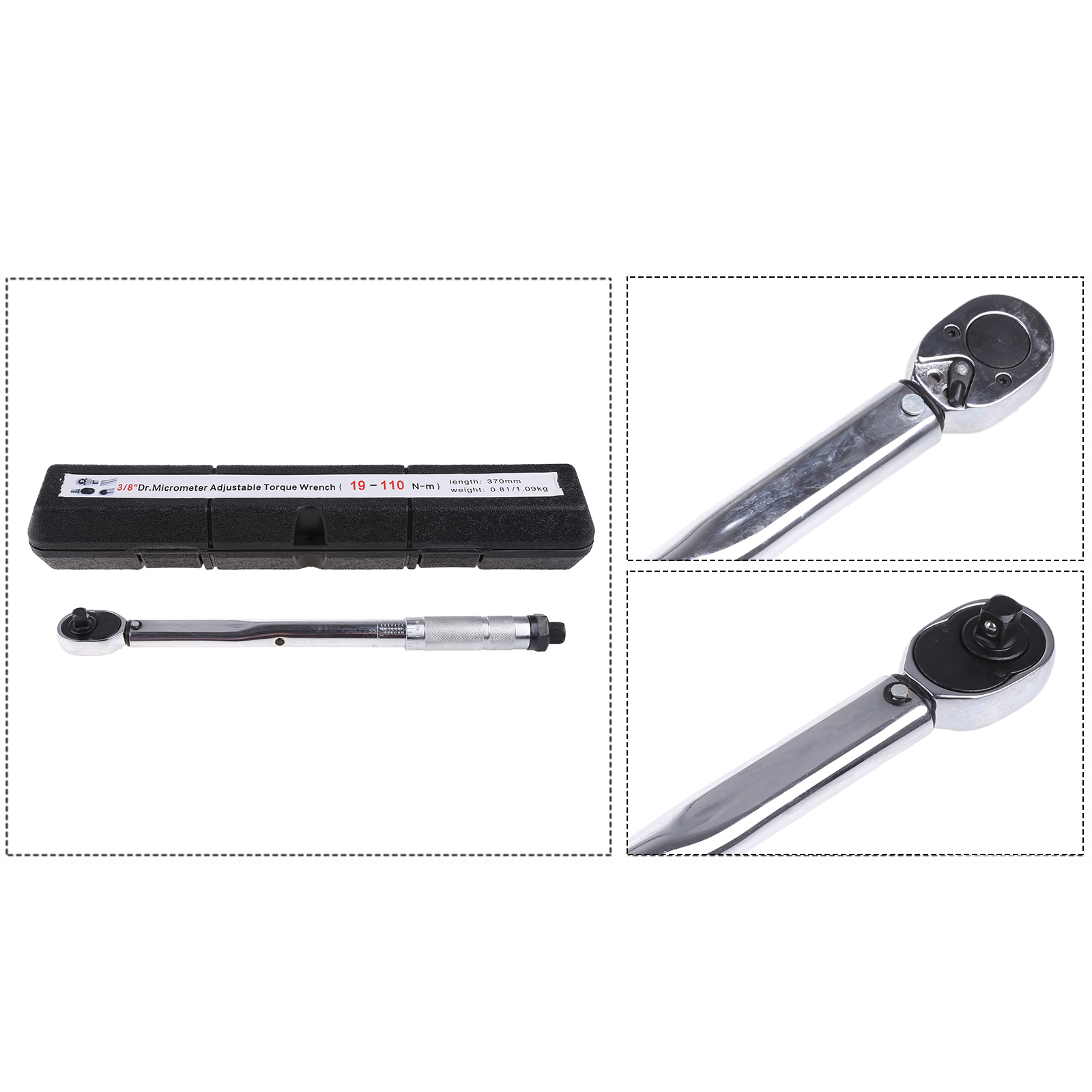 ROCKROK 3/8 Torque Wrench Drive 19-110nm Two-way Accurate Bicycle Repair Spanner Tool
