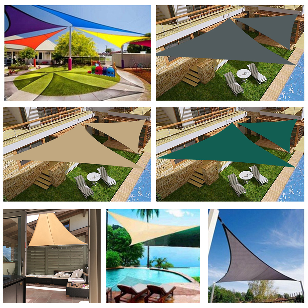 Sun Shade Sail Triangle Waterproof 6.5/10/12/16FT Outdoor Garden Patio ...