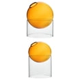 thumbnail image 1 of GUOOL 2Pieces Glass Vase Desktop Colorful Flower Vase Hydroponics Plant Decoration Orange, 1 of 8