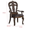 thumbnail image 5 of Leova Armchair Set of 2-Ornate Corbels-Dark Brown Wood-Faux Leather, 5 of 6