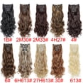 thumbnail image 2 of Extensions de Cheveux Longues et Bouclées Synthétiques de 24 Pouces, 16 Clips, Résistantes à la Chaleur, en Dégradé Noir Brun Blond, pour Femmes, 2 of 9