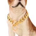 thumbnail image 2 of Gold Dog Collar Chain with Steel Buckle Width  Stainless Steel Cuban Link Slip Chain Training Collar Necklace for Large(Gold 30”), 2 of 2