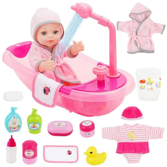 Set para muñecas DeaO con bañera y aerosol de ducha desmontable