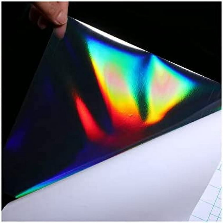 Bleidruck 25 Sheets 8.25x11.7 Inches Clear Holographic Premium Cold  Laminated Film Holographic Overlay Laminating Self Adhesive Film 