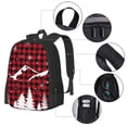 thumbnail image 4 of Ratiio Christmas Tree Buffalo Plaid Backpack for Men and Women - Durable 600D Oxford Cloth -Large Capacity, Water-Resistant School, Travel, and Hiking Bag, 4 of 6