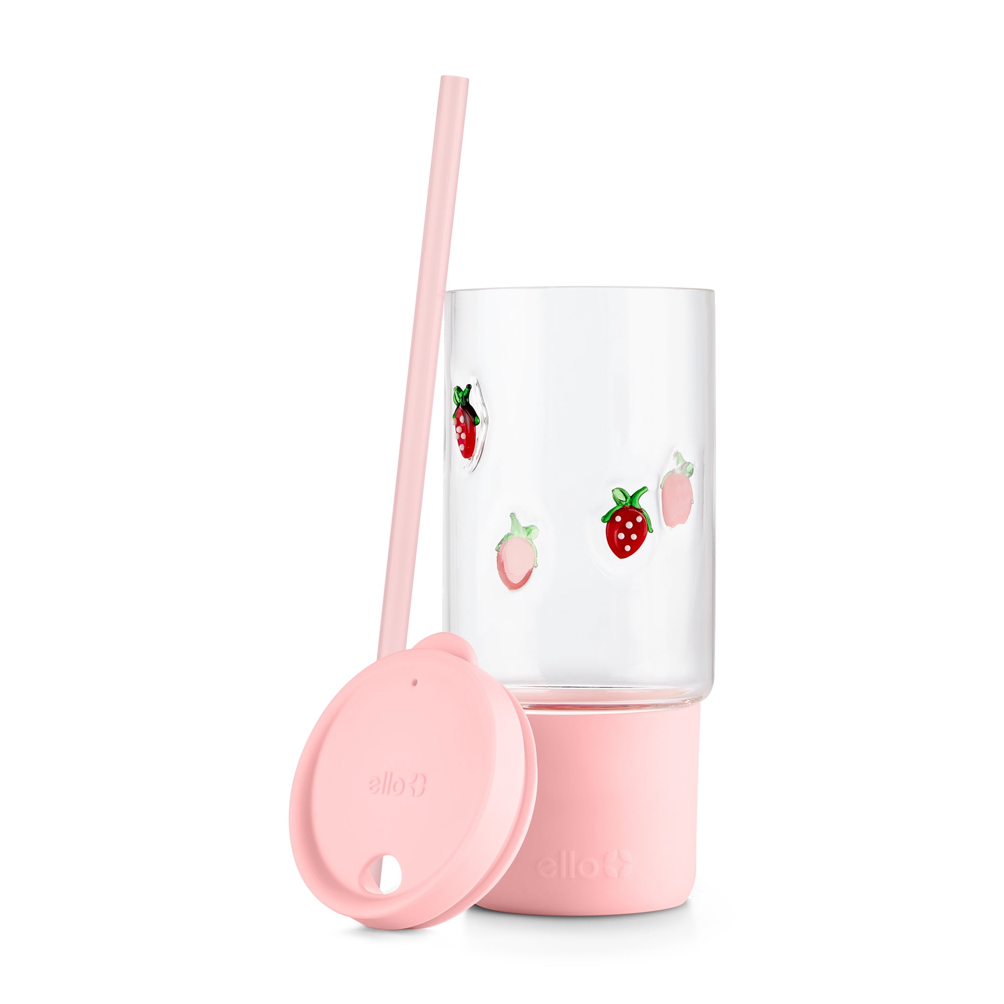 Ello Charmed 18oz Glass Tumbler with Lid and Straw