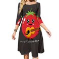 thumbnail image 1 of Vestido con escote cuadrado y estampado de tomates danzantes, bonitos vestidos holgados, elegante vestido de fiesta en la playa, tomates danzantes, latidos del corazón, tomates amorosos, 1 of 6