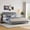 Gray, variant on Harper & Bright Designs Teddy Fleece Full Platform Bed with Thick Fabric, Full Size Platform Bed Frame with Curve Upholstered Headboard, Beige
