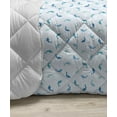 thumbnail image 3 of Sea Animals Down Alternative Comforter, Sketch of Bottlenose Dolphins Playing Laughing in the Ocean Sea Life Print, Microfiber Quilt for All Season, 5 Sizes, Turquoise White, by Ambesonne, 3 of 3