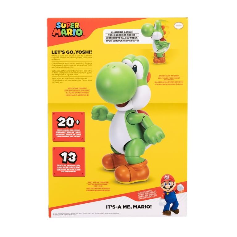 yoshi  Nintendo Super Mario Let's Go Yoshi Talking Toy for Kids with 20