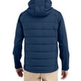thumbnail image 2 of Men's Cutter & Buck Navy Texas Longhorns Evoke Hybrid Eco Softshell Recycled Full Zip Hooded Jacket, 2 of 2