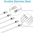 thumbnail image 6 of 100-200Pcs Metal Zip Ties Stainless Steel Heavy Duty Self-Locking Cable Ties US, 6 of 12