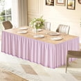 thumbnail image 3 of Multipurpose Rectangular Table Skirt, Teacher Desk Skirting Cover, Cabinet Hideaway Privacy Valance, 72×29 Inch Rod Pocket Decor Dust Curtain, Reusable Table Skirt for Workbench Office Decor, 3 of 7