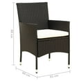 thumbnail image 4 of vidaXL Garden Chairs with Cushions 2 pcs Poly Rattan Black, 4 of 5