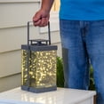 thumbnail image 3 of Evergreen LED mirror lantern, Grey, 5.7'' x 5.7'' x 11.4'' inches., 3 of 3