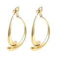 thumbnail image 1 of Gold Post Hoop Earrings for Women, 1 of 4