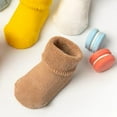 thumbnail image 3 of COUVER Unisex Baby Non Slip Grip Ankle Socks with Non Skid Soles for Infants Toddlers Kids Boys Girls, Thick Winter Plain, 1-3T, 5 Pairs, 3 of 5