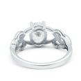 thumbnail image 3 of Simulated Cubic Zirconia Size-7 Oval Solitaire Celtic Wedding Engagement Ring Vintage 925 Sterling Silver, 3 of 7