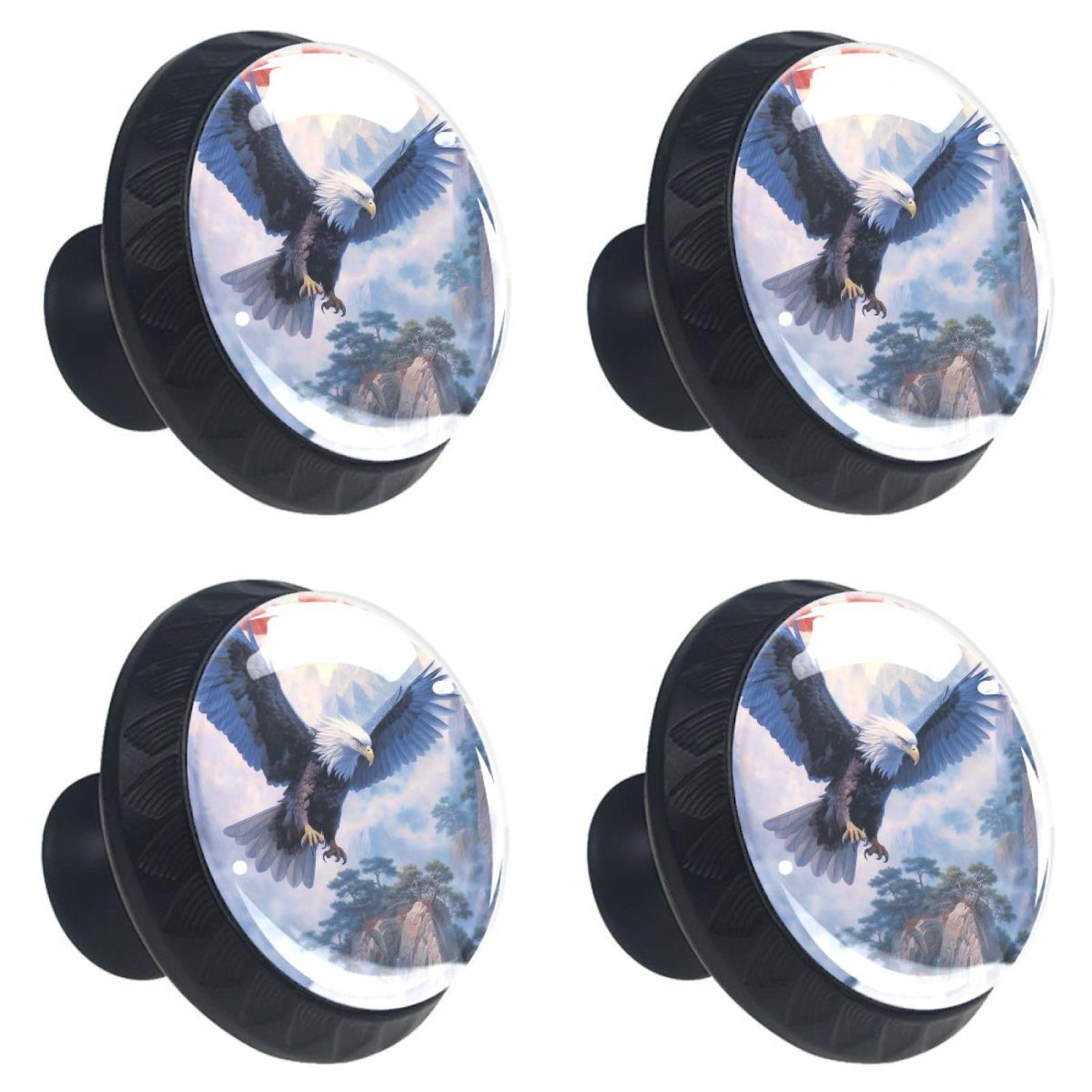 4 Pcs Eagle Knobs for Kitchen Cabinet Cupboard Dresser Bookcase Drawer Pulls Handles Round Home Decor