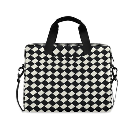 16inch Laptop Briefcase, Business Laptop Bag with Detachable Strap & Padded Compartment, Water-Resistant Polyester，Black Pattern
