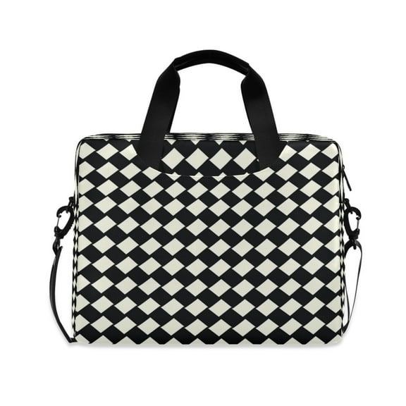 16inch Laptop Briefcase, Business Laptop Bag with Detachable Strap & Padded Compartment, Water-Resistant Polyester，Black Pattern
