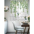 thumbnail image 4 of Spring Botanical Sheer Curtains 63 Inch Length 2 Panels Set Window Treatments, Watercolor Leaves Flowers Birds Gray Wood Rod Pocket Semi Curtains for Living Room/Bedroom/Kitchen Décor, 104"W x 63"L, 4 of 7