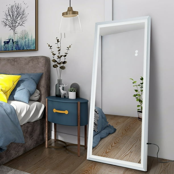 Sesslife Vanity Mirror Full Length, Light Grey Headboard Full Length Mirror