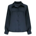 thumbnail image 4 of Ounisa Satin Silk Button Down Shirts for Women Dress Shirts Long Sleeve Blouses Womens Shirts, 4 of 6
