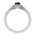 thumbnail image 3 of 14K White Gold Wedding Ring Set Solitaire Enhancer Look Bands Pear Black Diamond (I,I1), 3 of 5