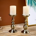 thumbnail image 2 of Farmhouse Candle Holders for Fireplace, Candle Holders for Pillar Candles for Mantle, Wooden Candle Holders Pillar for Table, Rustic Candle Holders Pillar Set, 2 of 7