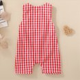 thumbnail image 4 of Gvdentm Baby Rompers Newborn Toddler Baby Boy Golf Outfit Sleeveless Romper Jumpsuit Plaid Bodysuit Overalls Shorts Summer Outfit (Red,6-12 Months), 4 of 9
