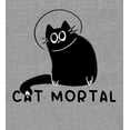 thumbnail image 2 of Black Cartoon Helmet Cat Adult Heather Gray Long Sleeve Hoodie-Small, 2 of 3