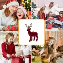 VOTRUDI Christmas Deer Ornaments,Christmas Decorations Clearance,American Snow Deer Pendant Decorations,Christmas Indoor Decor for Room Office Tabletop,Red