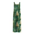 thumbnail image 7 of Womens Christmas Print Wide Leg Jumpsuit Adjustable Strap Sleeveless Overalls with Pockets S, 7 of 7