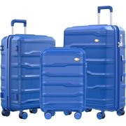 28 Inch Luggage with Spinner Wheels, Large Hard Shell Suitcase, Lightweight PP Luggages with TSA Lock, Checked-Large Suitcases 28-Inch, Blue