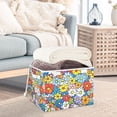 thumbnail image 3 of Yayeee Collapsible Cube Storage Bin with Lid Fabric Closet Decorative Basket with Handles, Floral Fiesta, 3 of 7