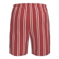 thumbnail image 6 of Kll Stripes Red White Men'S Casual Summer Beach Shorts Hawaiian Shorts With Pockets-3x-Large, 6 of 9