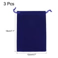 thumbnail image 2 of Unique Bargains 18x12cm Microfiber Pouch, 3Pcs Soft Storage Drawstring Gift Bag, Dark Blue, 2 of 5