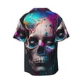 thumbnail image 7 of Picia Modern Abstract Colorful Skull B Men's Linen Shirts Short Sleeve Cuban Beach Shirts Casual Shirts Button Down Shirt for Men Beach Summer Wedding Shirt-Large, 7 of 7