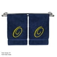 thumbnail image 3 of Monogrammed Hand Towel, Personalized Gift, 16 x 30 Inches - Set of 2 - Gold Embroidered Towel - Extra Absorbent 100% Turkish Cotton - Soft Terry Finish - for Bathroom, Kitchen and Spa - Script O Navy, 3 of 3