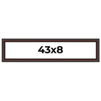 43x8 Frame Brown Round Mahogany Solid Wood Picture Frame | 1.625 Inch Moulding Width | with UV