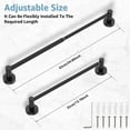 thumbnail image 3 of 2PCS Towel Bars for Bathroom,Black Bathroorm Towel Bar for Wall,Adjustable 304 Stainless Steel Towel Holder for Bathroom (13.8inch-24.8inch),Wall Mounted Towel Rack for Bathroom Over Toilet, 3 of 6