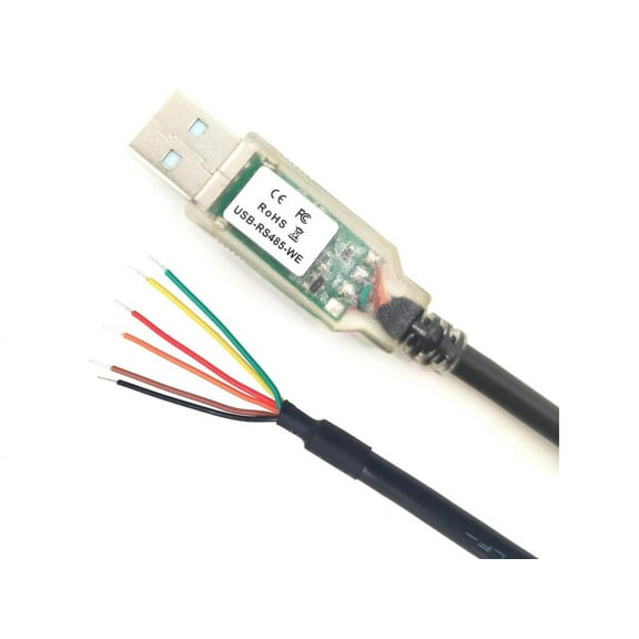 USB-RS485-WE-1800-BT Serial Cable, USB to RS485 WE UART Serial Adapter Converter Cable, USB-RS485-WE Cable, Built-in FT232RL Chip,6 Way Wire End,6 Feet