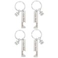 thumbnail image 2 of House Shaped Keychain Decoration Stainless Steel Simple Style Our First Home Keychain For Newlyweds 4Pcs, 2 of 4