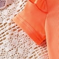 thumbnail image 6 of Gubotare Girls Two Piece Set Baby Girl Summer Clothes Set Short Sleeve Tops Pants Cute Infant Toddler Outfits 4T 5T (Orange,4-5 Years), 6 of 7