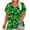 Green-1, variant on Lucky Leaf Clover Women Shirt Plus Size T-Shirt St. Patrick's Day Graphic Top Oversized V Neck Tee