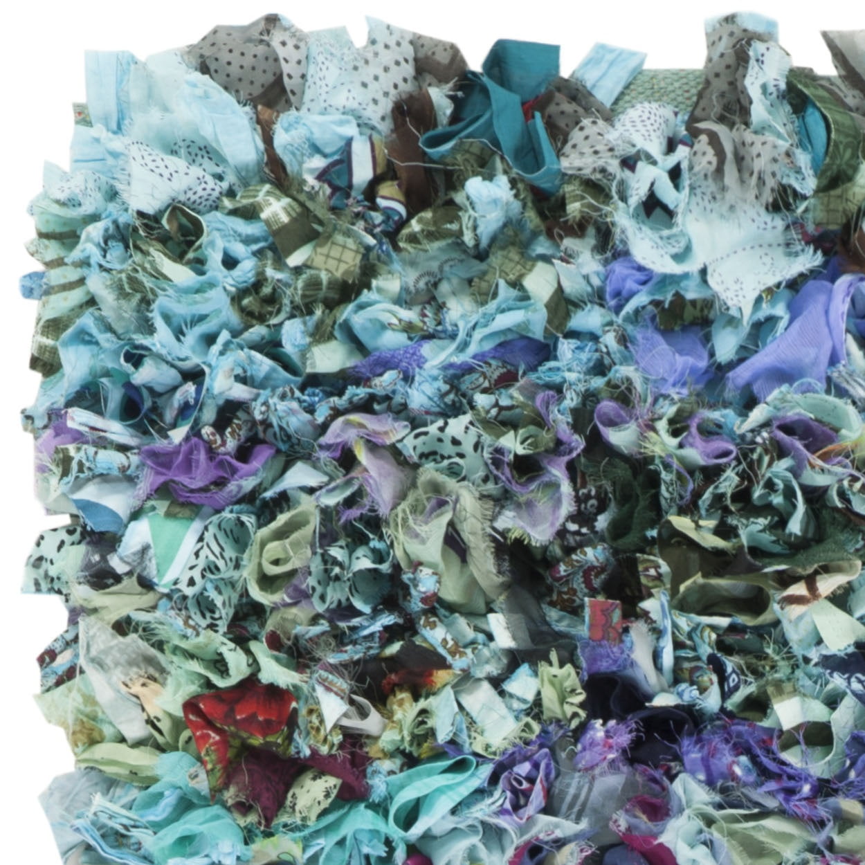 SAFAVIEH Rio Cassandra Confetti Polyester Shag Area Rug, Light Blue/Multi, 4' x 6'